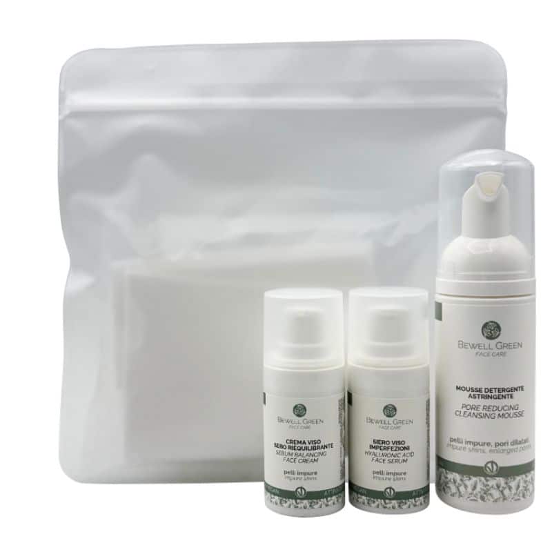 Travel kit verde - pelli impure, pori dilatati
